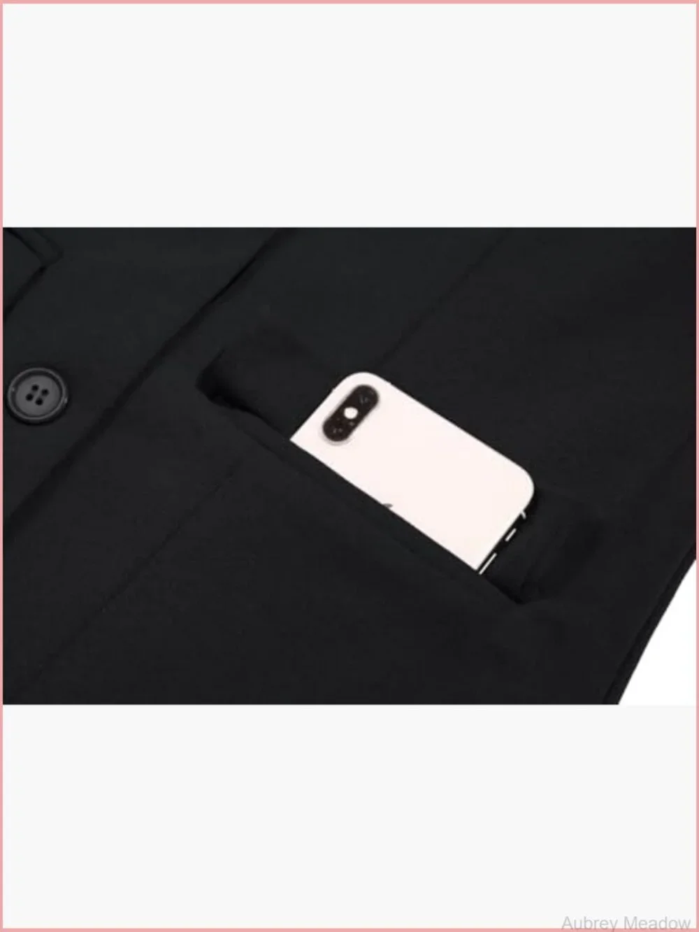 Long Sleeve Notched Lapel Button Blazer Jacket with Pockets